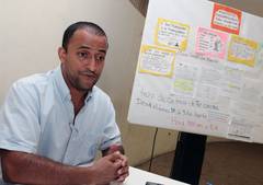 Secretario General del Sindicato de Obreros del Comedor Estudiantil, SOCEUCV, Eduardo Pereira y Pedro Pinto, Coordinador de la Secretaría UCV