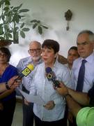 De izq. a der., Rectora Cecilia García Arocha, Vicerrector Académico, Nicolás Bianco; y el Vicerrector Administrativo, Bernardo Méndez